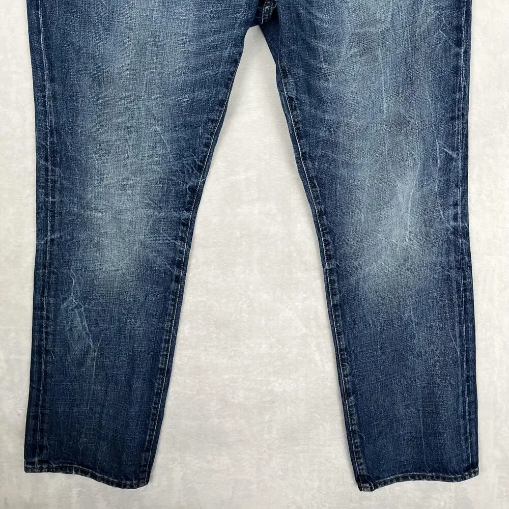 Denim & Supply Ralph Lauren Slouch Jeans Mens 38x32 Blue Distressed Straight